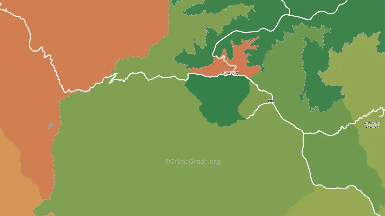 Strawberry, AZ Map of Theft Rates