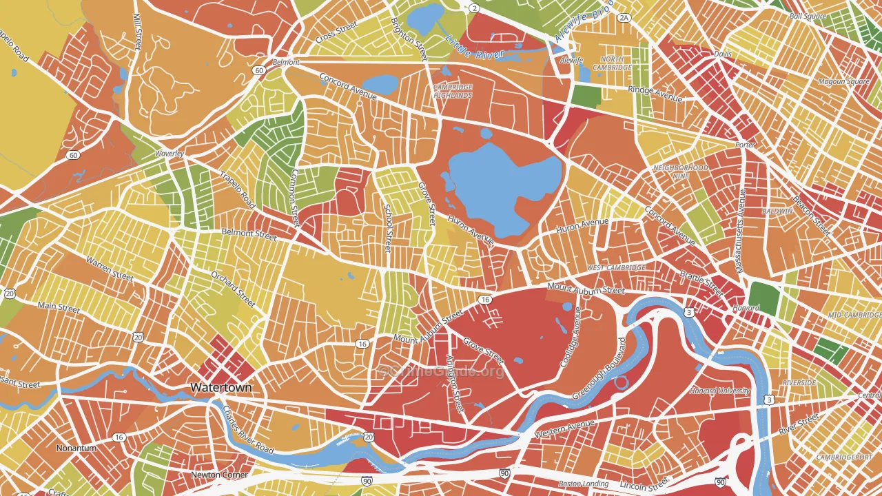 Strawberry Hill, Cambridge, MA Map of Theft Rates
