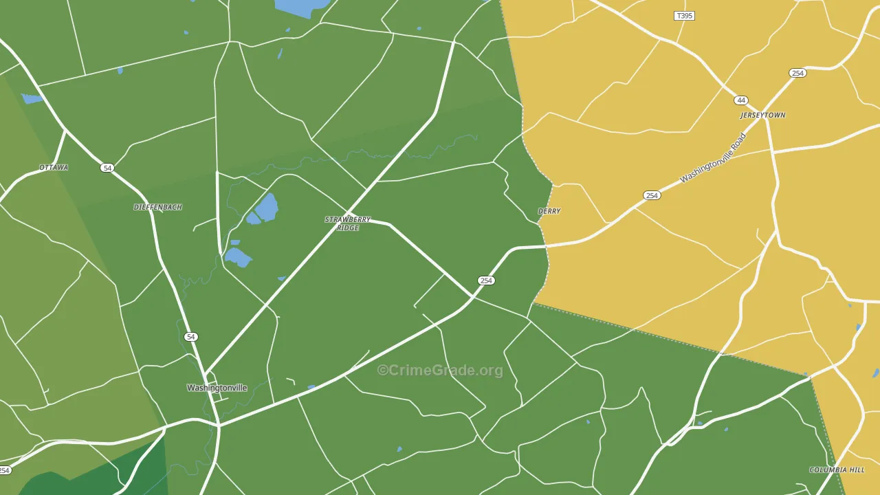 Strawberry Ridge, PA Map of Theft Rates