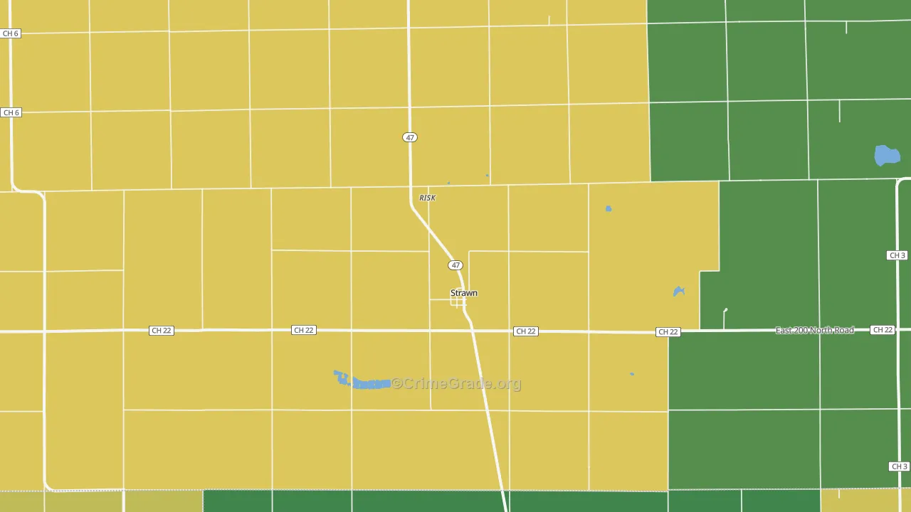 Strawn, IL Map of Theft Rates