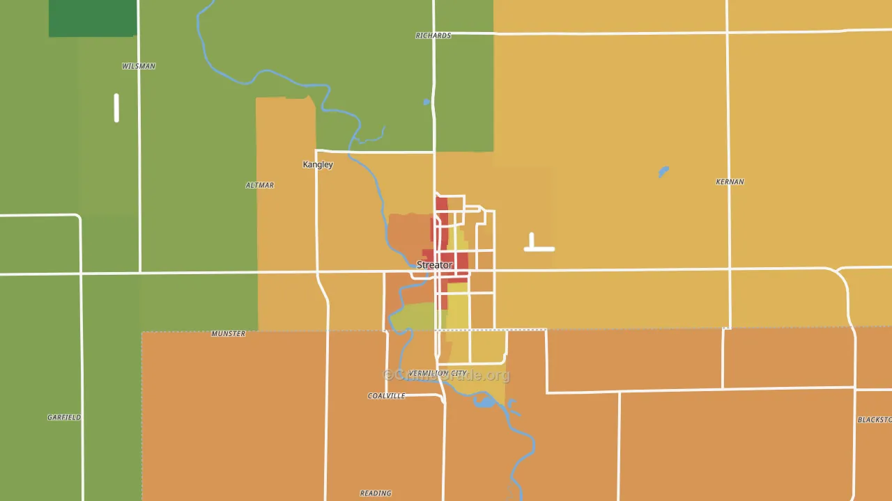 Streator, IL Map of Theft Rates