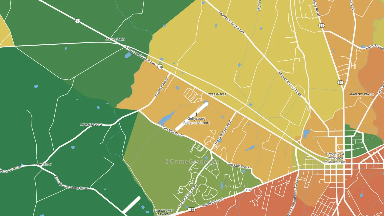 Stremmels, PA Map of Theft Rates
