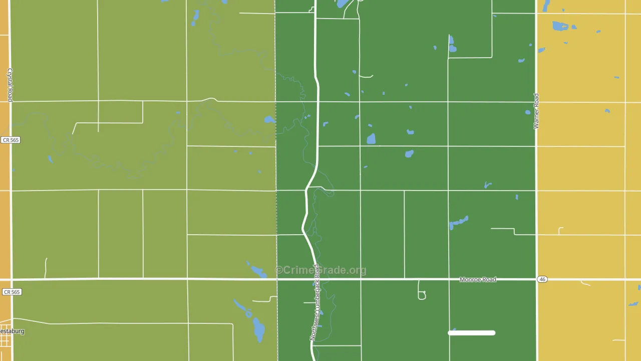 Strickland, MI Map of Theft Rates