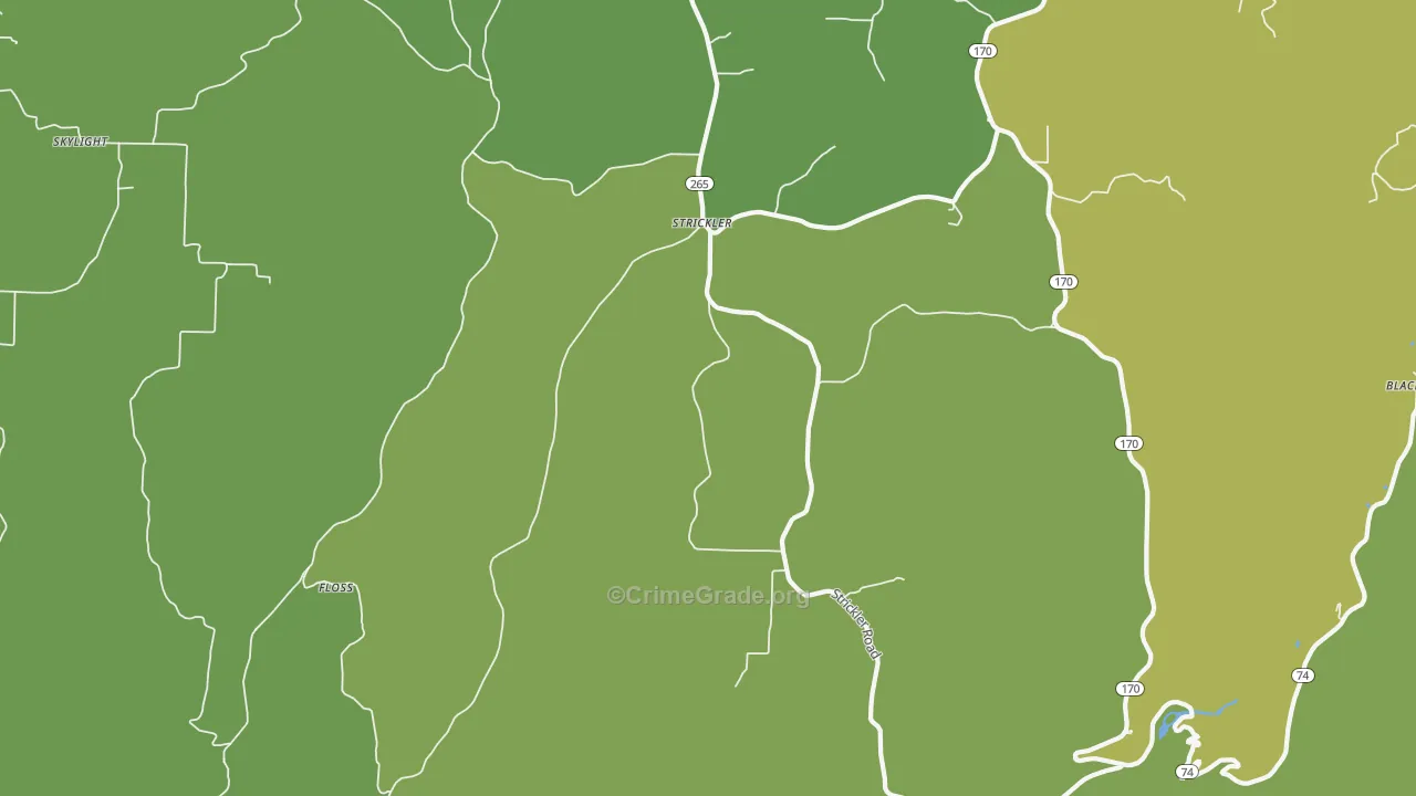 Strickler, AR Map of Theft Rates