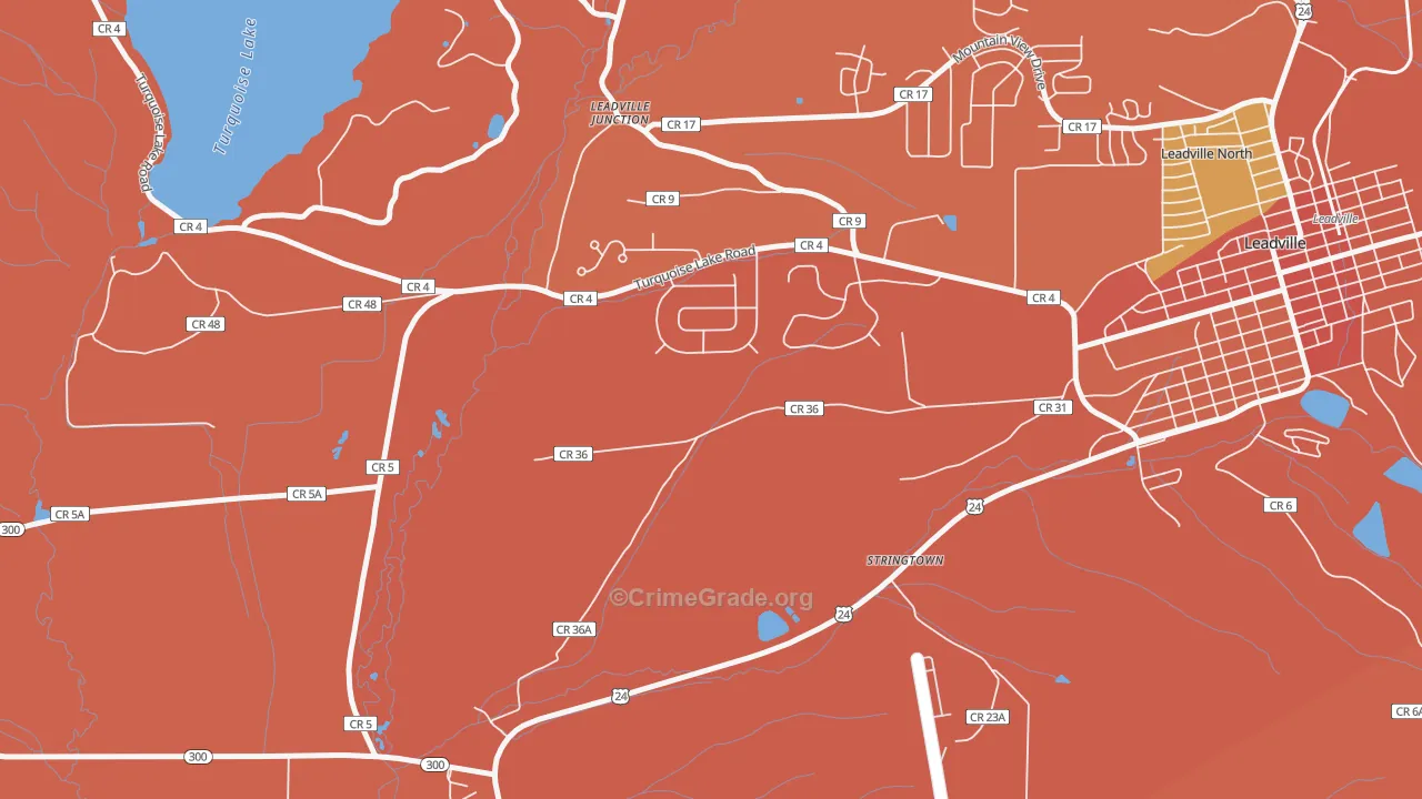 Stringtown, CO Map of Theft Rates