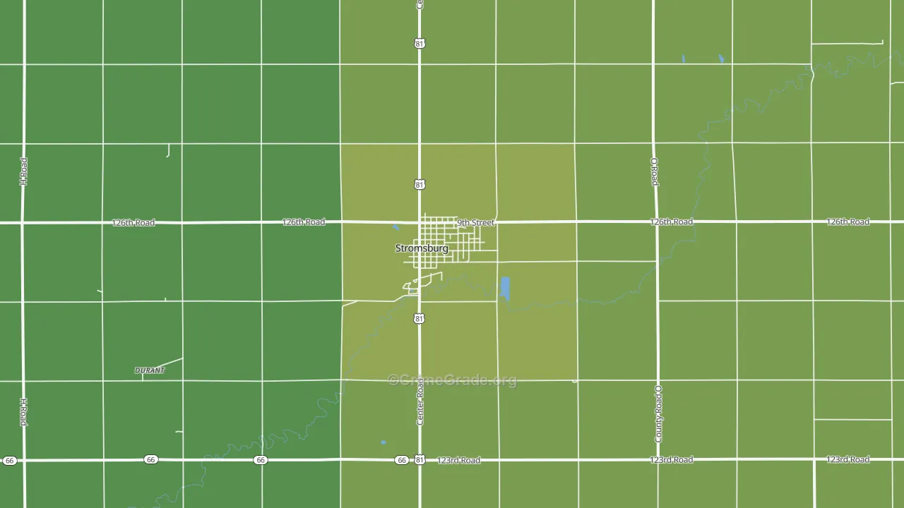 Stromsburg, NE Map of Theft Rates