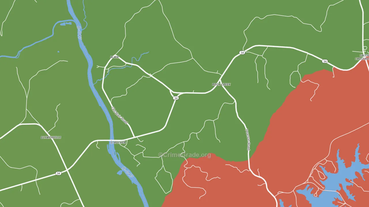 Strother, SC Map of Theft Rates