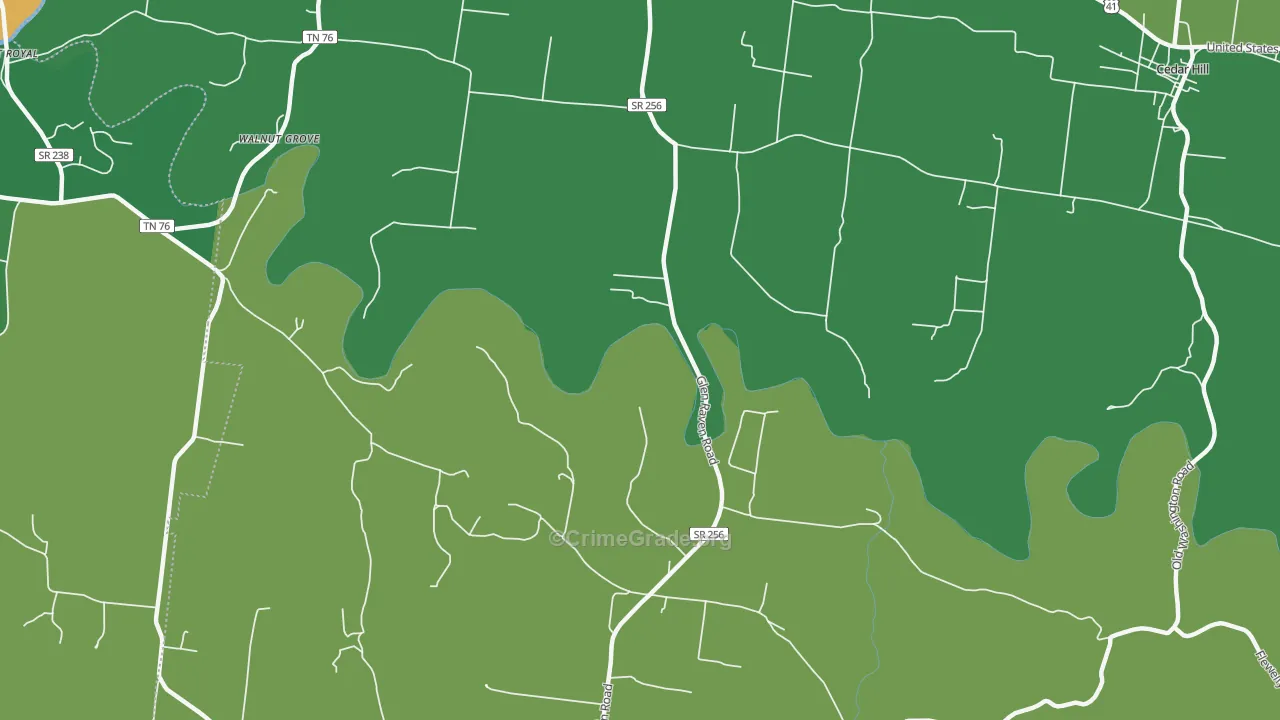 Stroudsville, TN Map of Theft Rates