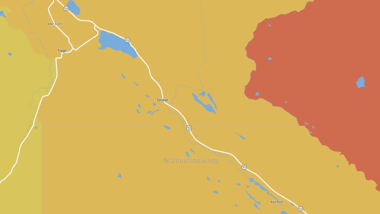 Stryker, MT Map of Theft Rates