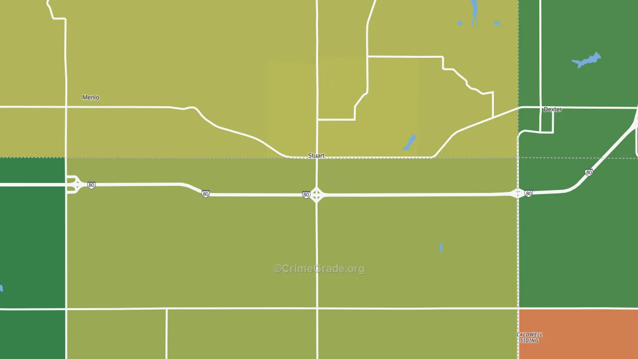 Stuart, IA Map of Theft Rates
