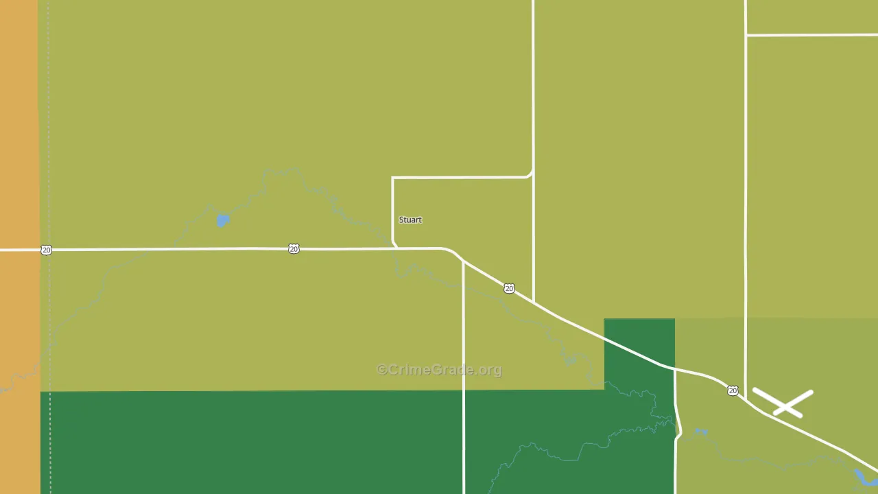 Stuart, NE Map of Theft Rates