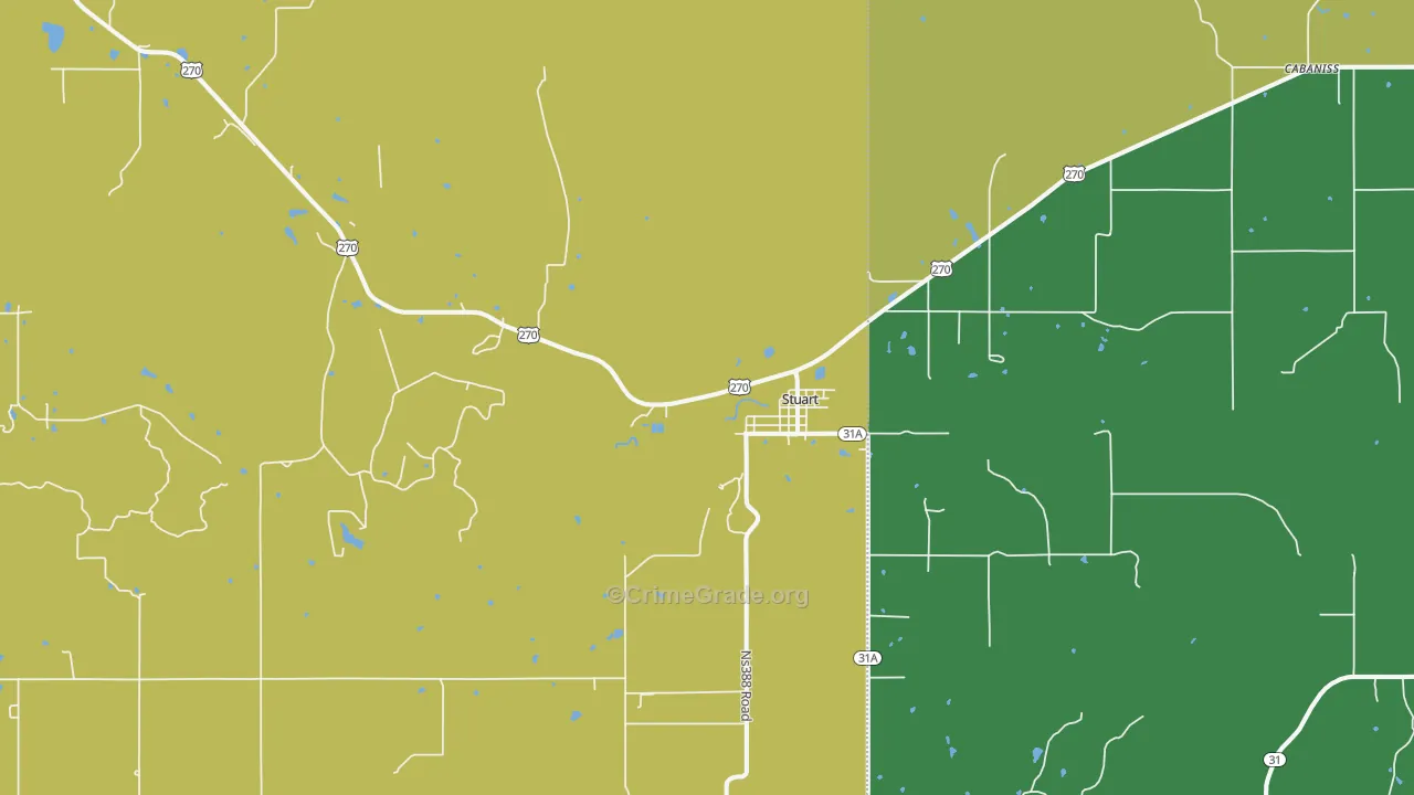 Stuart, OK Map of Theft Rates