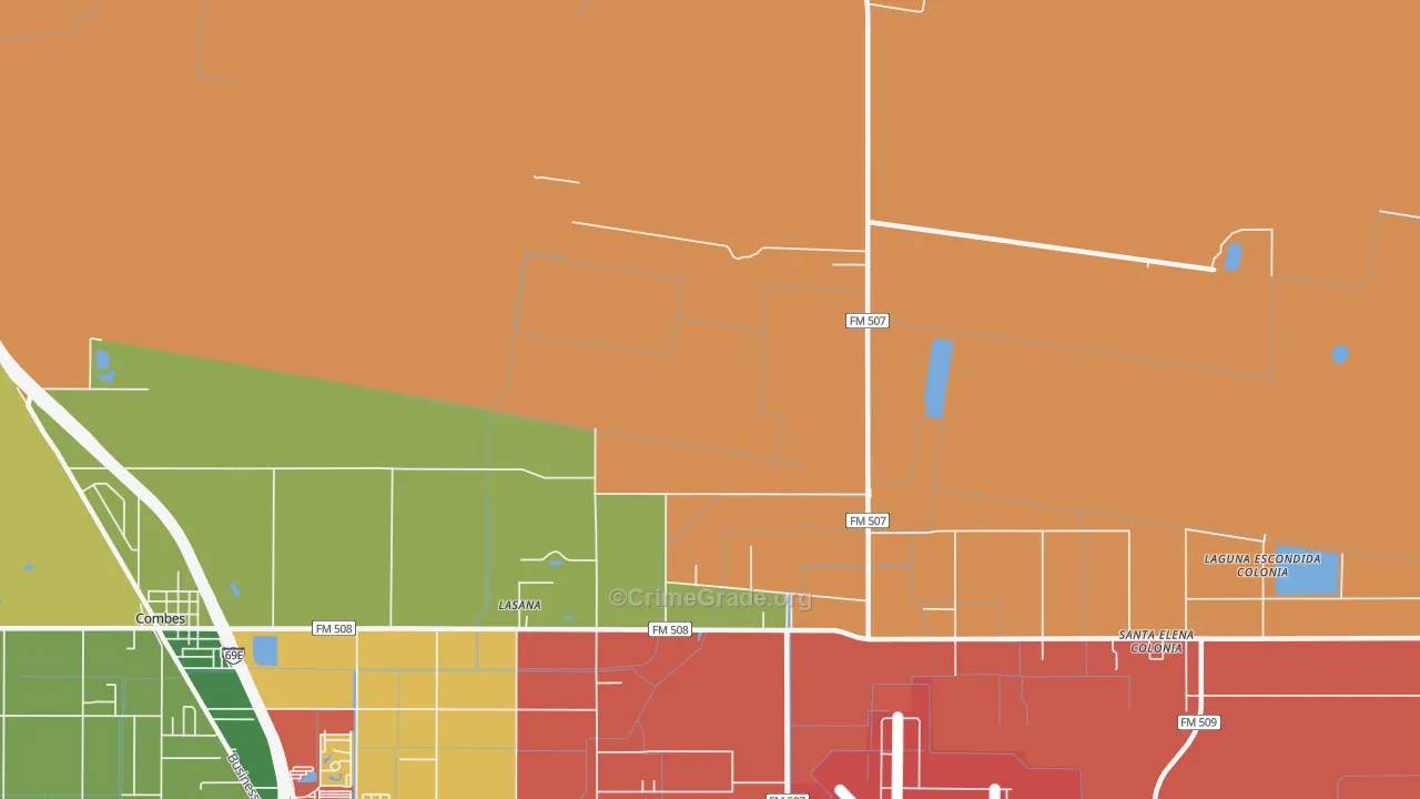 Stuart Place, TX Map of Theft Rates
