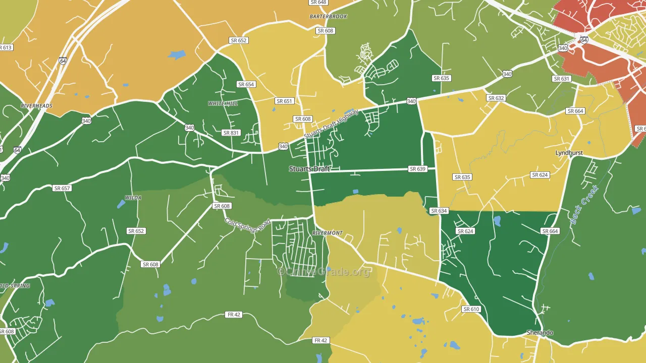 Stuarts Draft, VA Map of Theft Rates