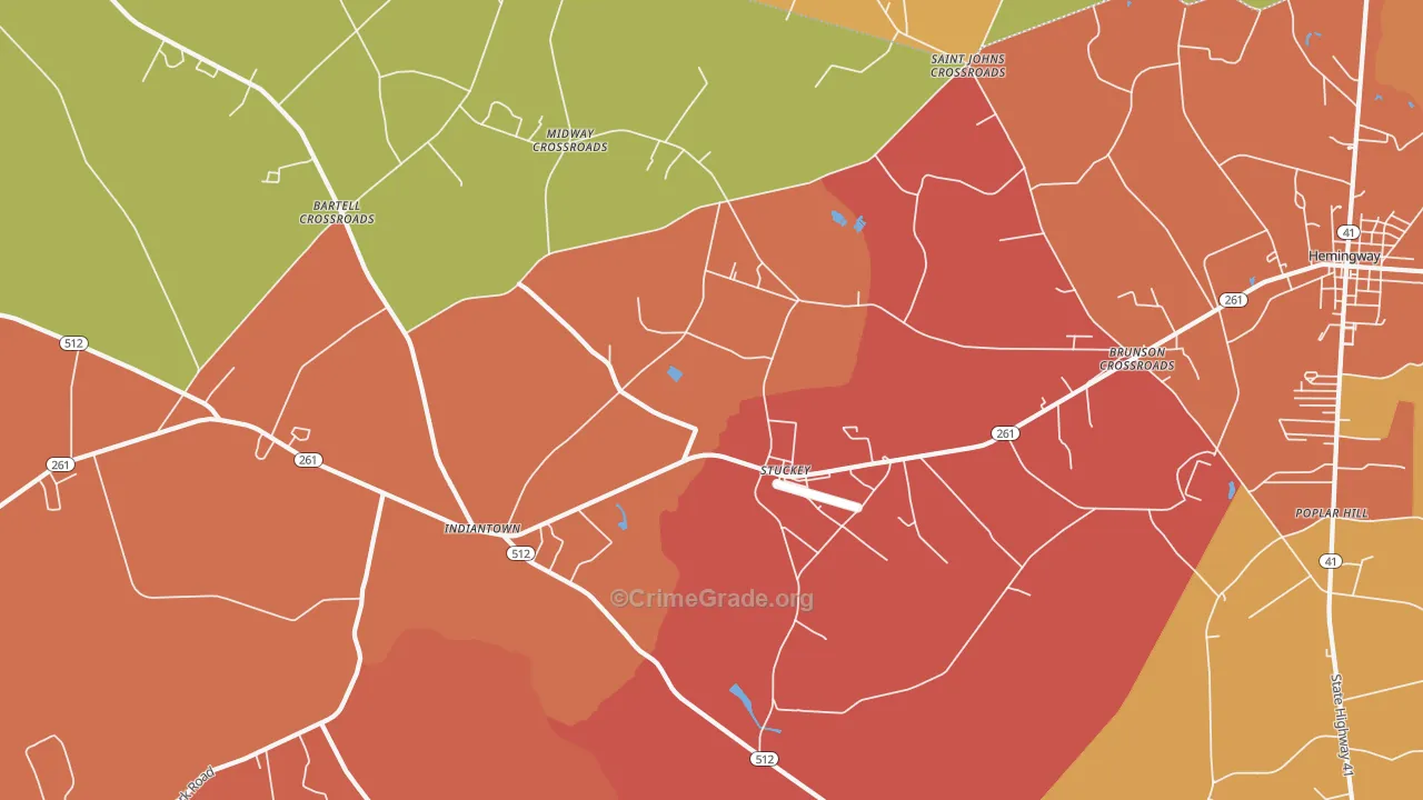 Stuckey, SC Map of Theft Rates