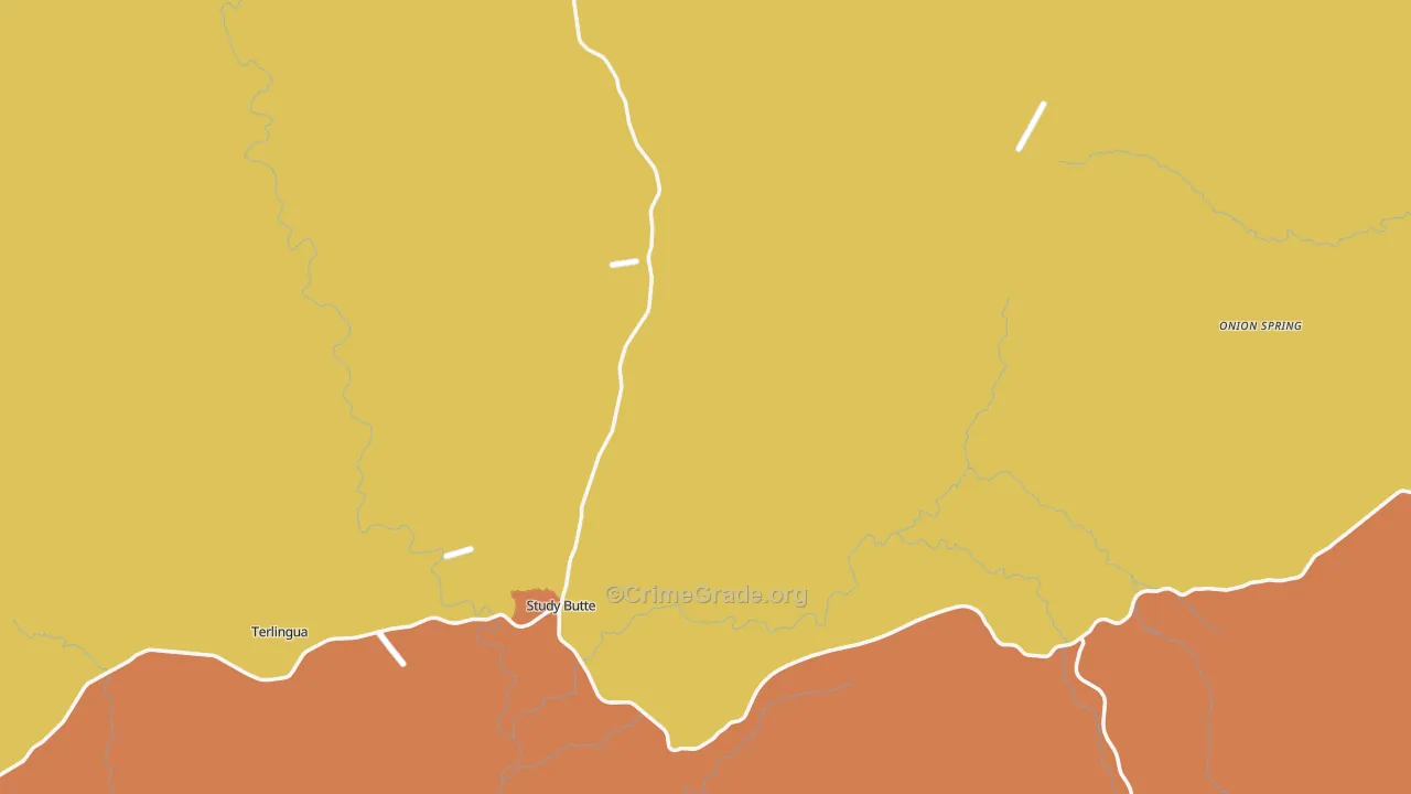Study Butte, TX Map of Theft Rates