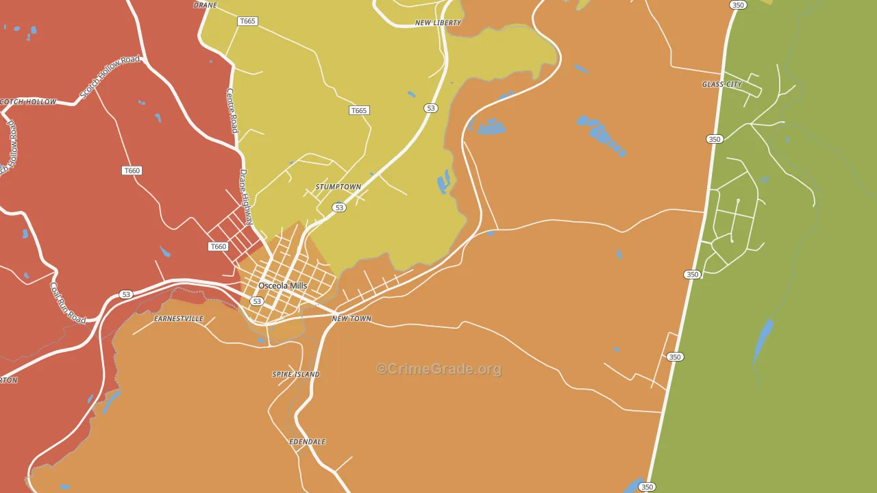 Stumptown, PA Map of Theft Rates