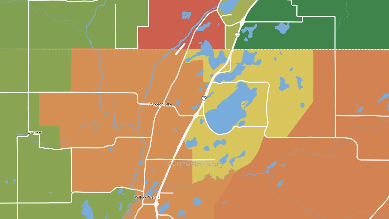 Sturgeon Lake, MN Map of Theft Rates