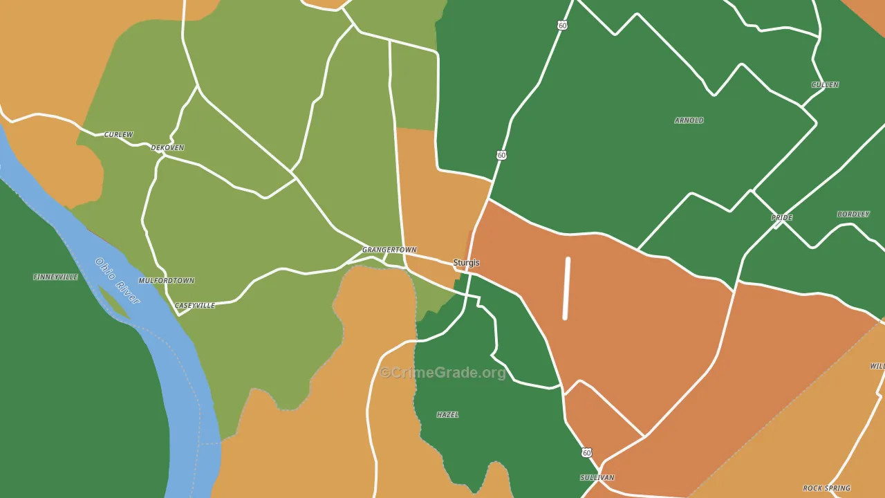Sturgis, KY Map of Theft Rates