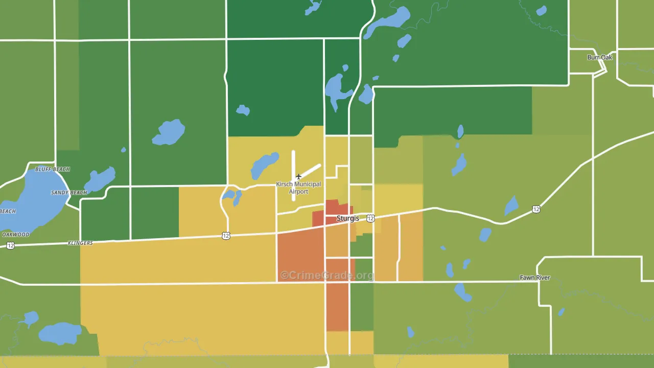 Sturgis, MI Map of Theft Rates