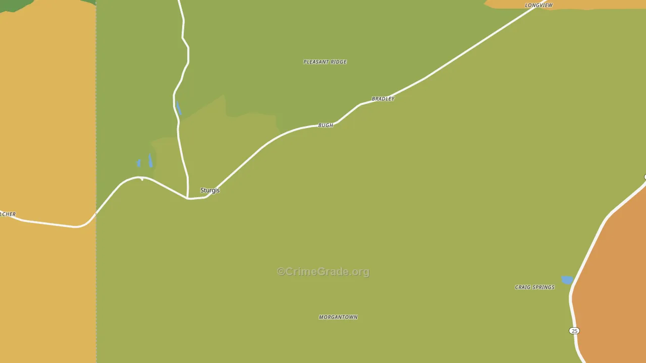 Sturgis, MS Map of Theft Rates