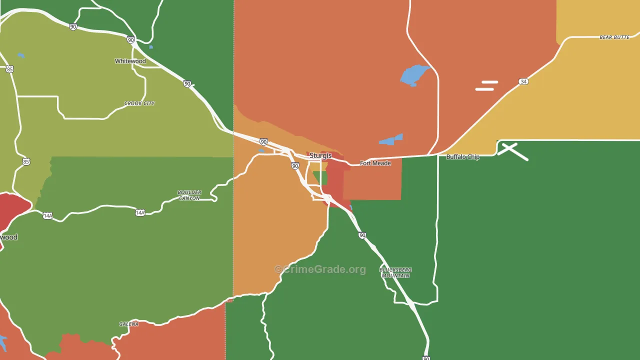 Sturgis, SD Map of Theft Rates