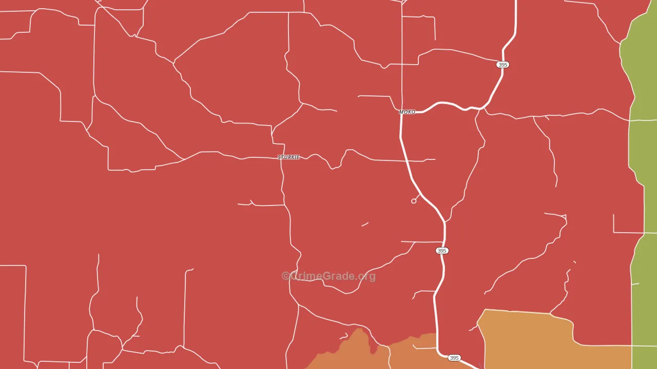 Sturkie, AR Map of Theft Rates