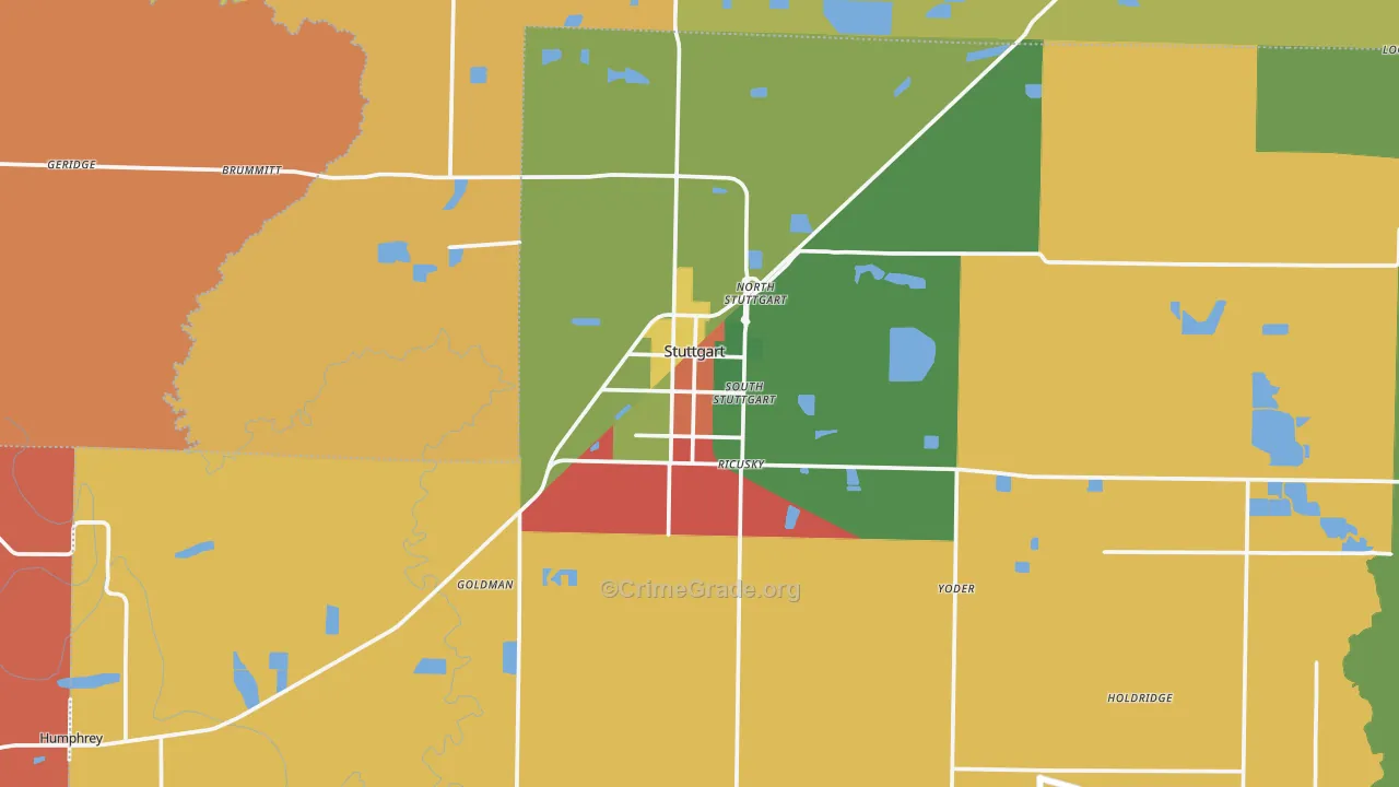 Stuttgart, AR Map of Theft Rates