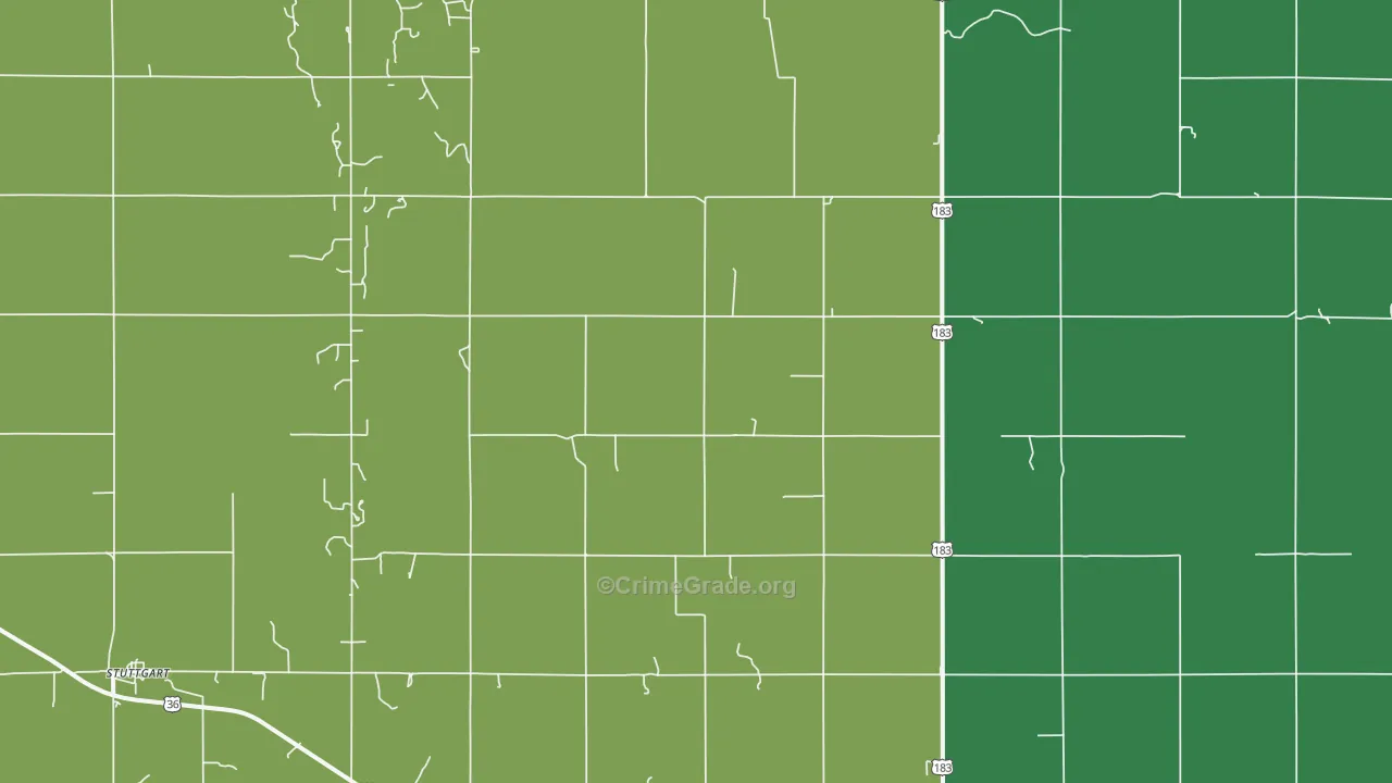 Stuttgart, KS Map of Theft Rates
