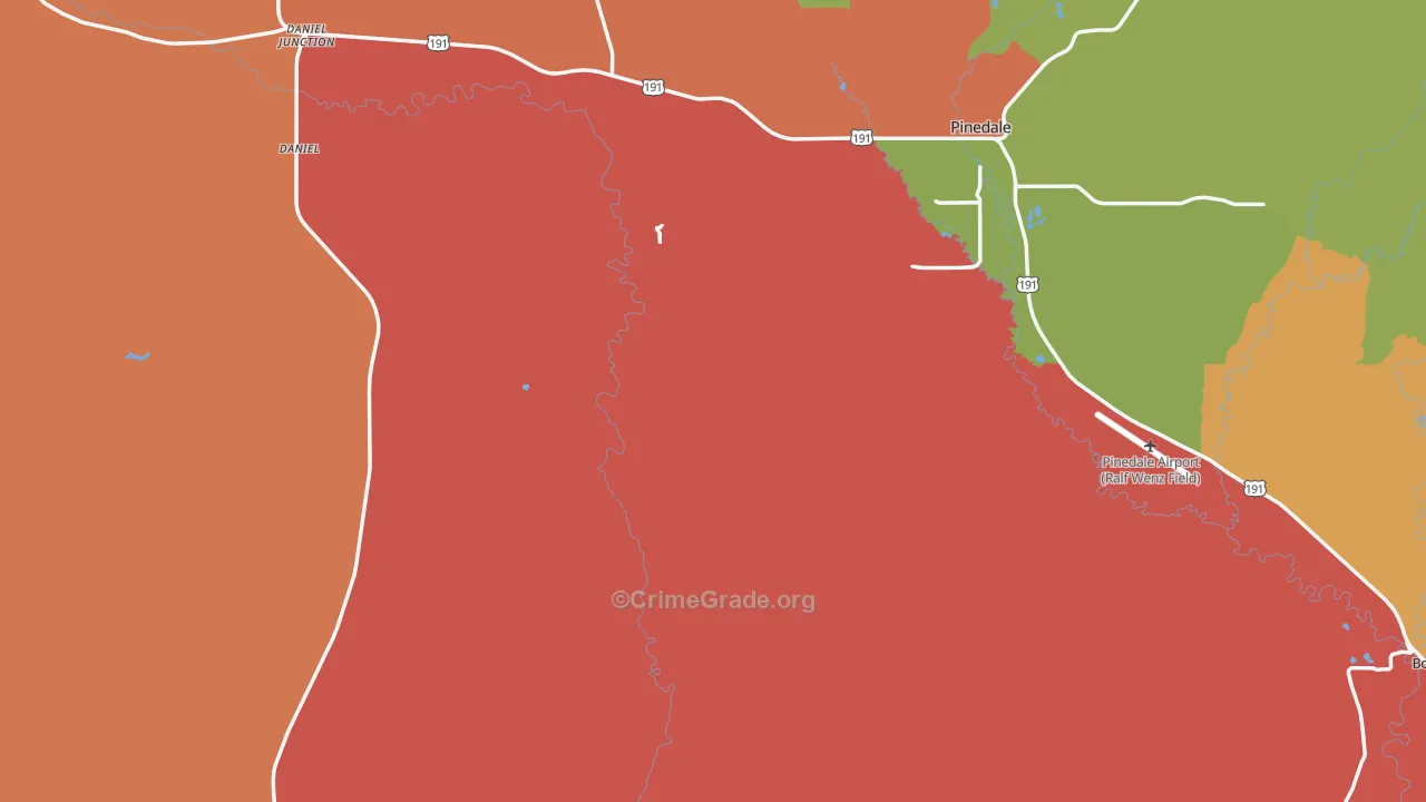 Sublette County, WY Map of Theft Rates