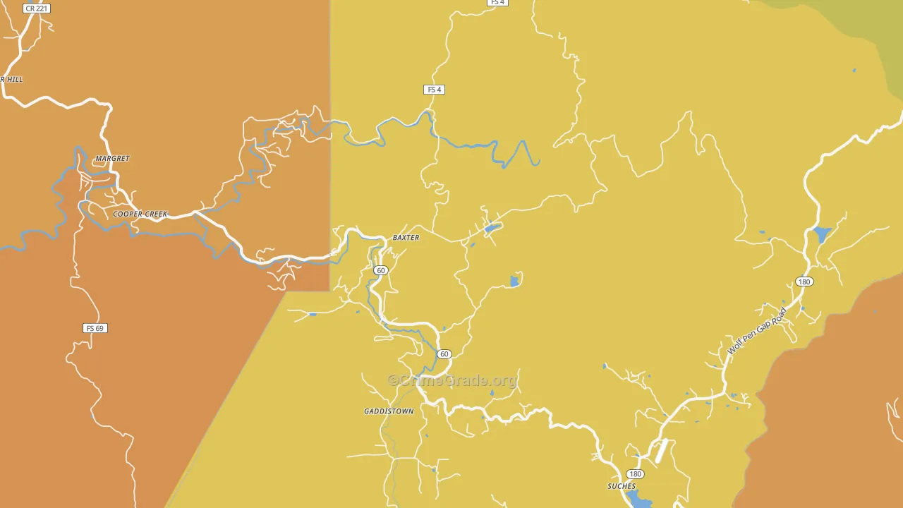 Suches, GA Map of Theft Rates