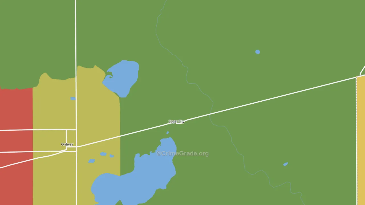 Sugar City, CO Map of Theft Rates