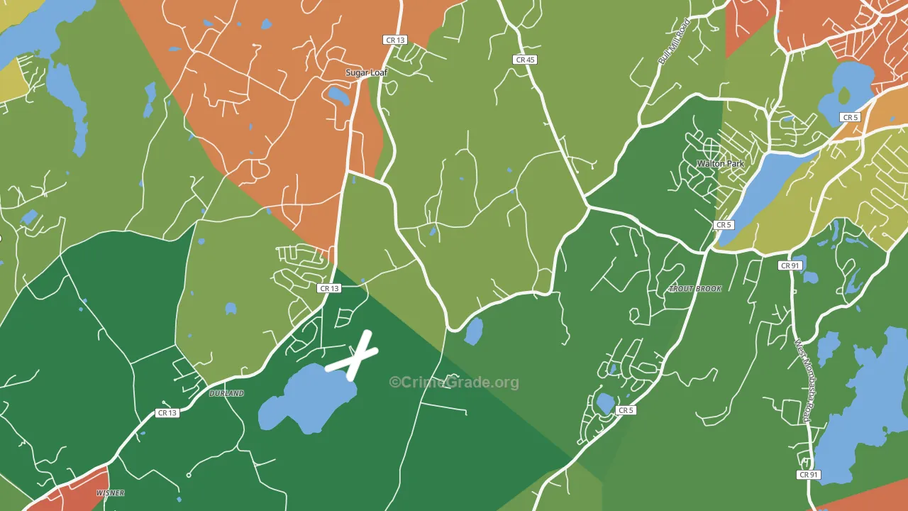 Sugar Loaf, NY Map of Theft Rates