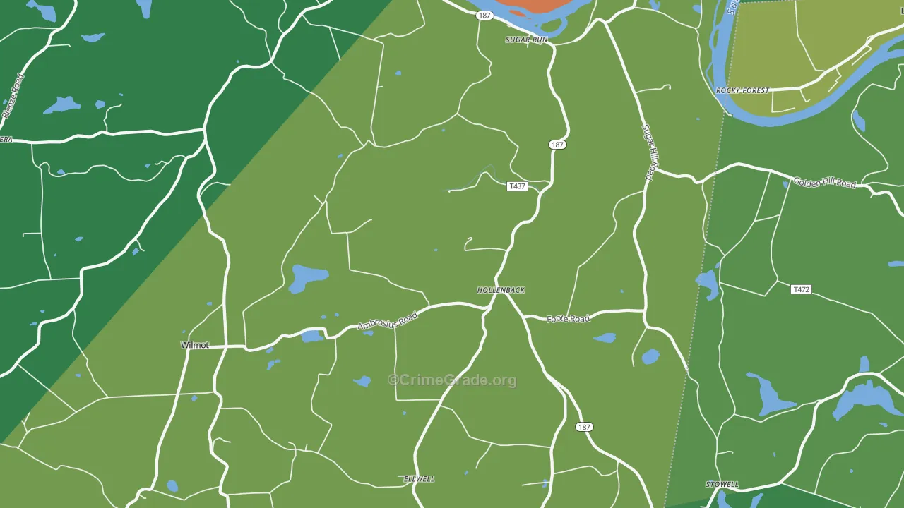 Sugar Run, PA Map of Theft Rates