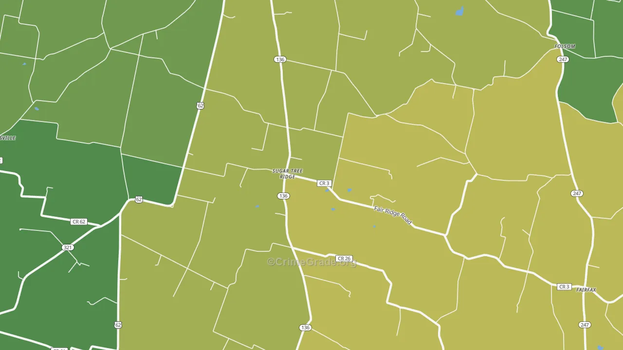 Sugar Tree Ridge, OH Map of Theft Rates