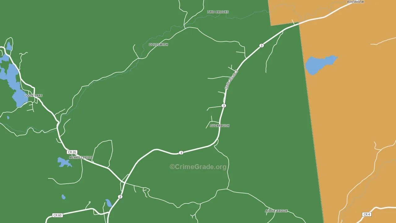 Sugarbush, NY Map of Theft Rates