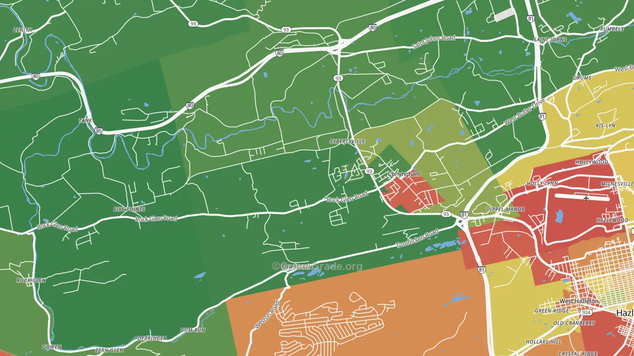 Sugarloaf, PA Map of Theft Rates
