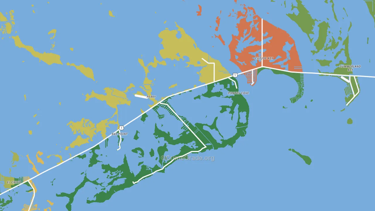Sugarloaf Shores, FL Map of Theft Rates