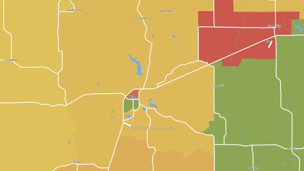 Sullivan County, MO Map of Theft Rates