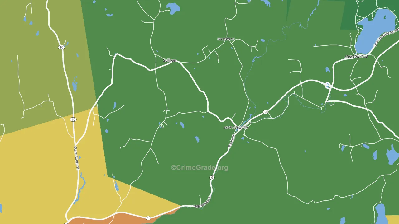 Sullivan, NH Map of Theft Rates