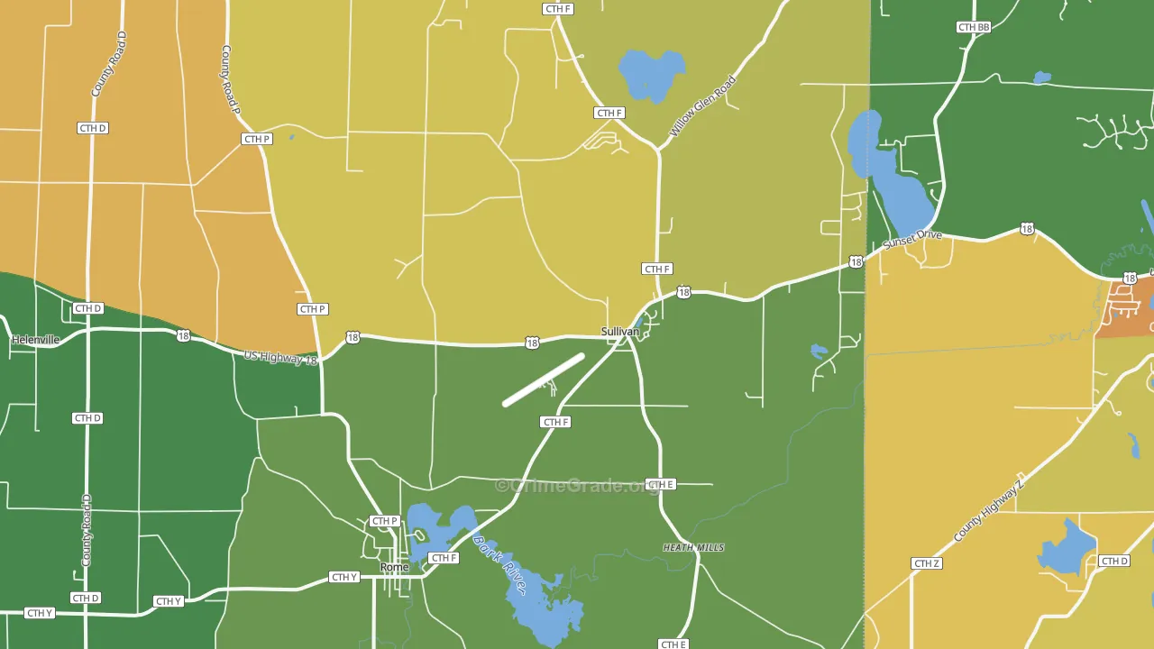 Sullivan, WI Map of Theft Rates