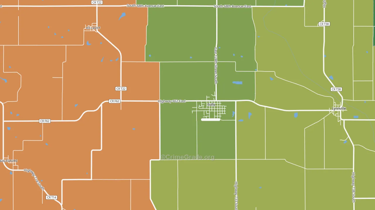 Sully, IA Map of Theft Rates