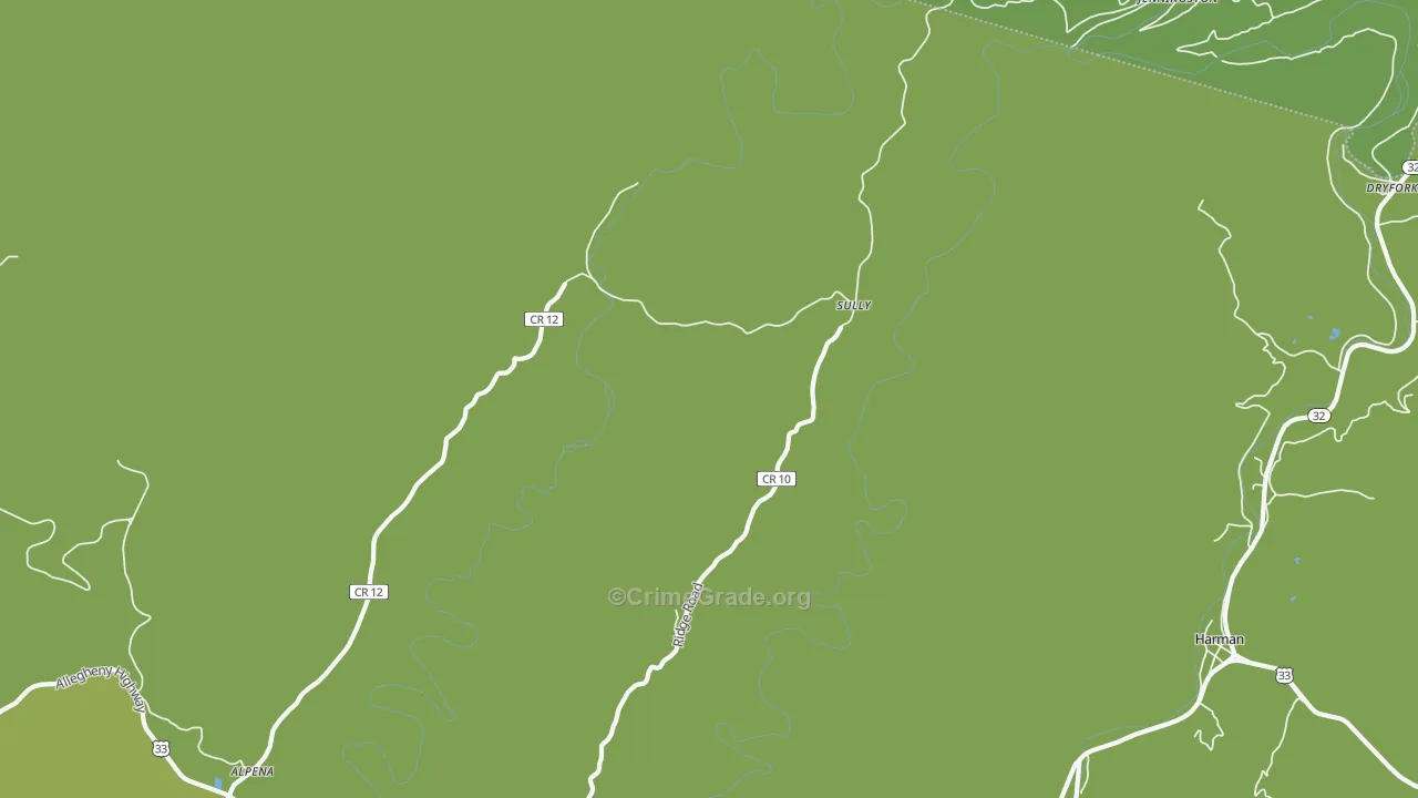 Sully, WV Map of Theft Rates