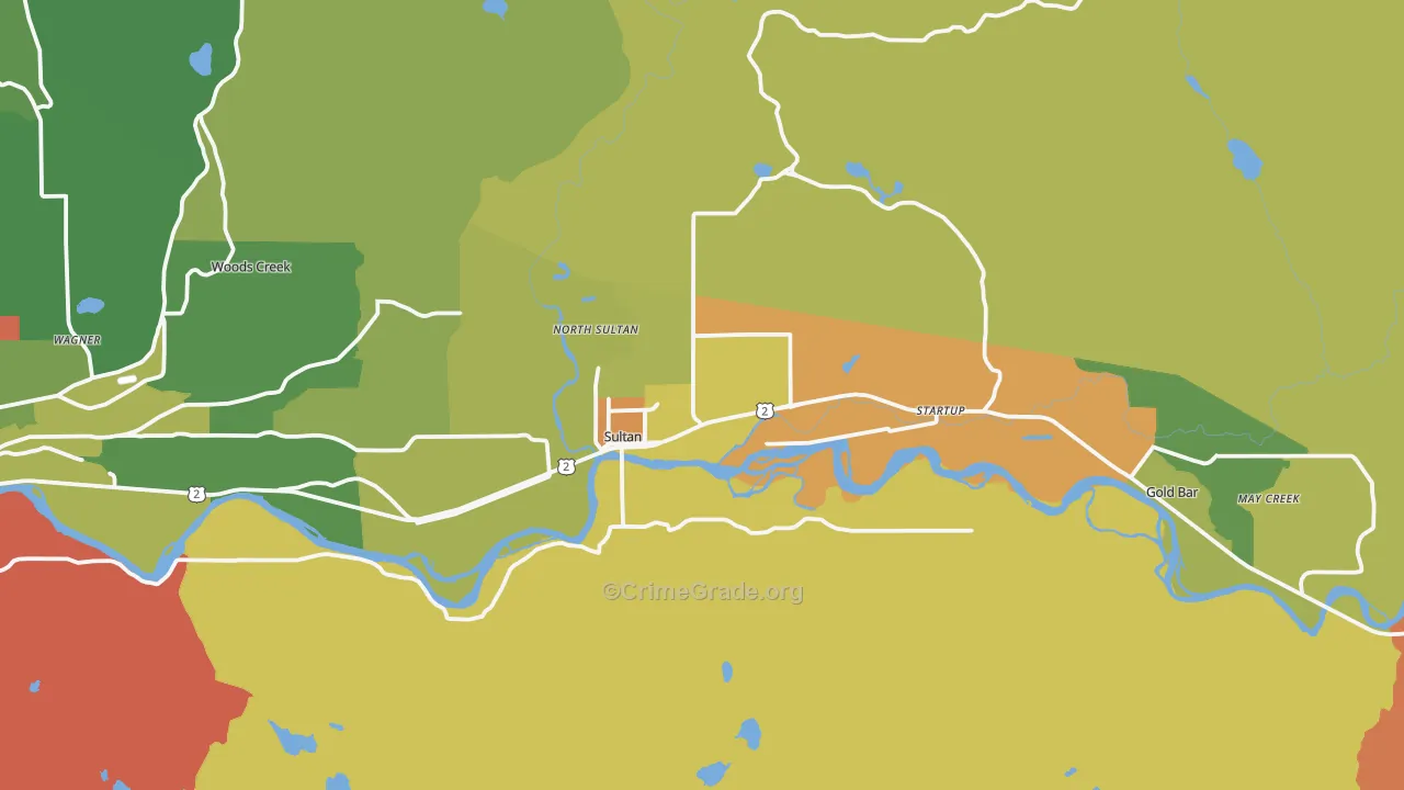 Sultan, WA Map of Theft Rates