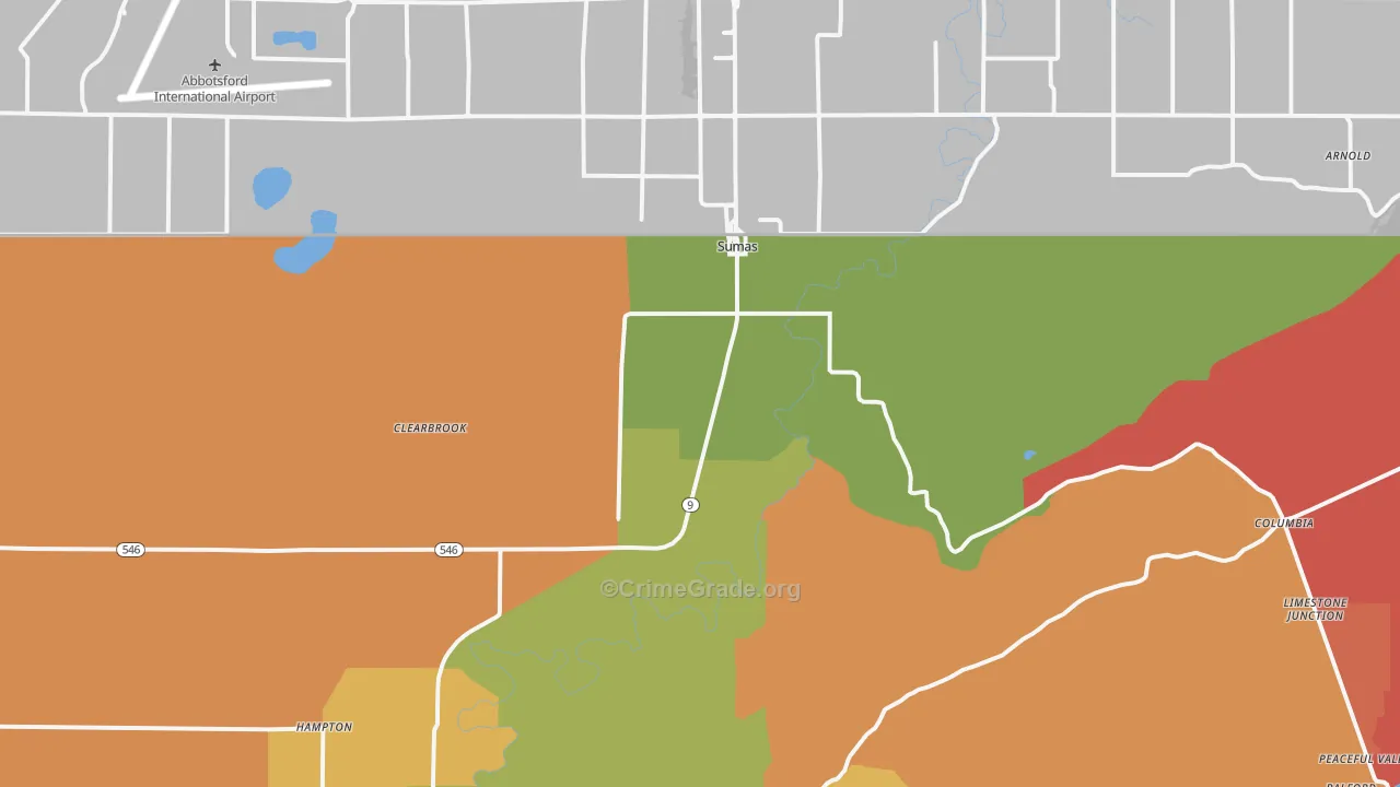 Sumas, WA Map of Theft Rates