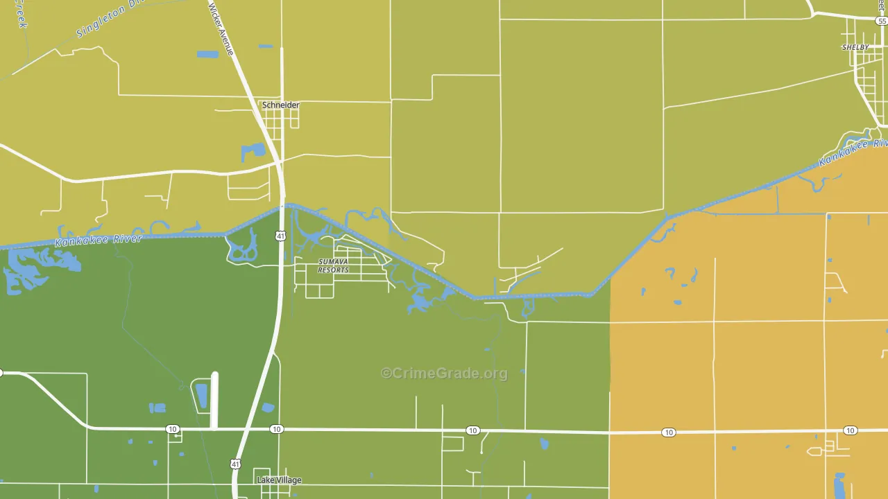 Sumava Resorts, IN Map of Theft Rates