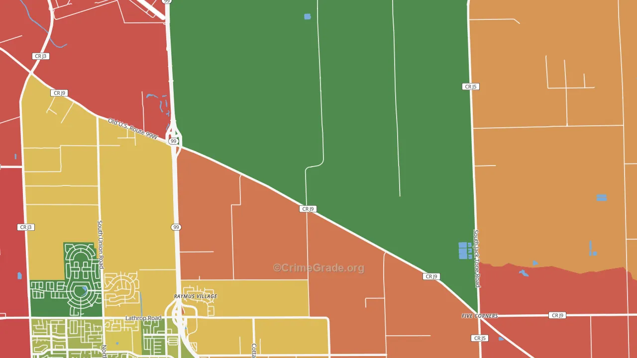 Summer Home, CA Map of Theft Rates