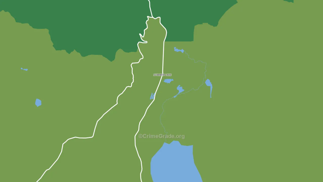 Summer Lake, OR Map of Theft Rates