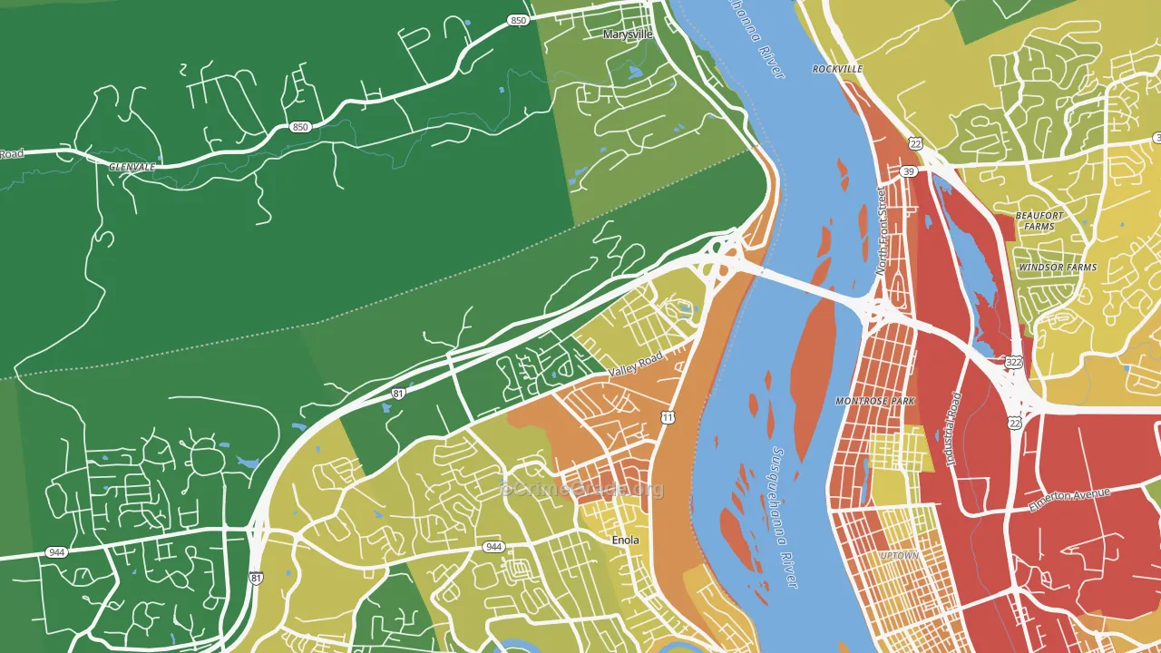 Summerdale, PA Map of Theft Rates