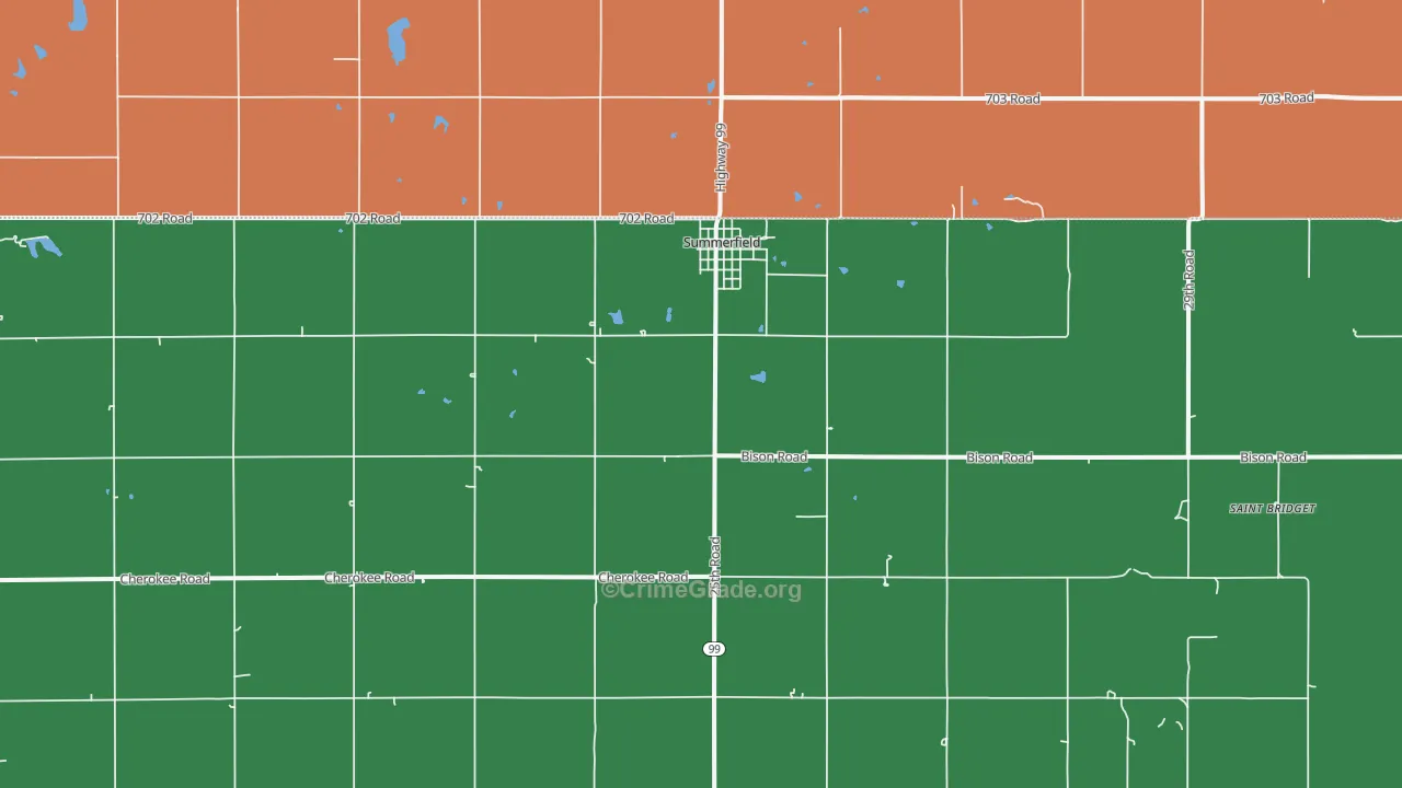 Summerfield, KS Map of Theft Rates
